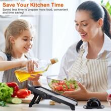 Mandoline Food Fruit Vegetable Slicer Cutter Chopper Adjustable Stainless Steel - Black - View 6