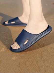 時尚拖鞋適合男士,剪裁設計單帶拖鞋 - 藍色 - 查看 1