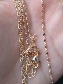 Minimalist long Layered Necklace - Gold - View 5