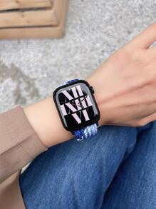 编织尼龙表带，兼容 42mm、38mm、40mm、41mm、44mm、45mm、46mm、49mm，时尚智能手表替换表带，适用于 Ultra2、Ultra、SE2、SE、Series 10、9、8、7、6、5、4、3、2、1，男女通用，是学生返校的理想礼物 - 彩色 - 查看 3