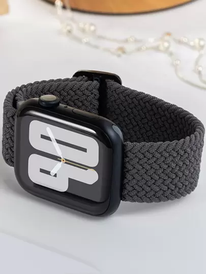 1pc Dark Gray Men Women Nylon Loop Watch Band Compatible With Apple Watch Band Compatible With Apple Watch 42mm 38mm 40mm 41mm 44mm 45mm 46mm 49mm Fashion Smart Watch Replacement Watch Strap For Series Ultra2 Ultra SE2 SE 11 10 9 8 7 6 5 4 3 2 1 For Women Men As A Gift For Students Returning To School