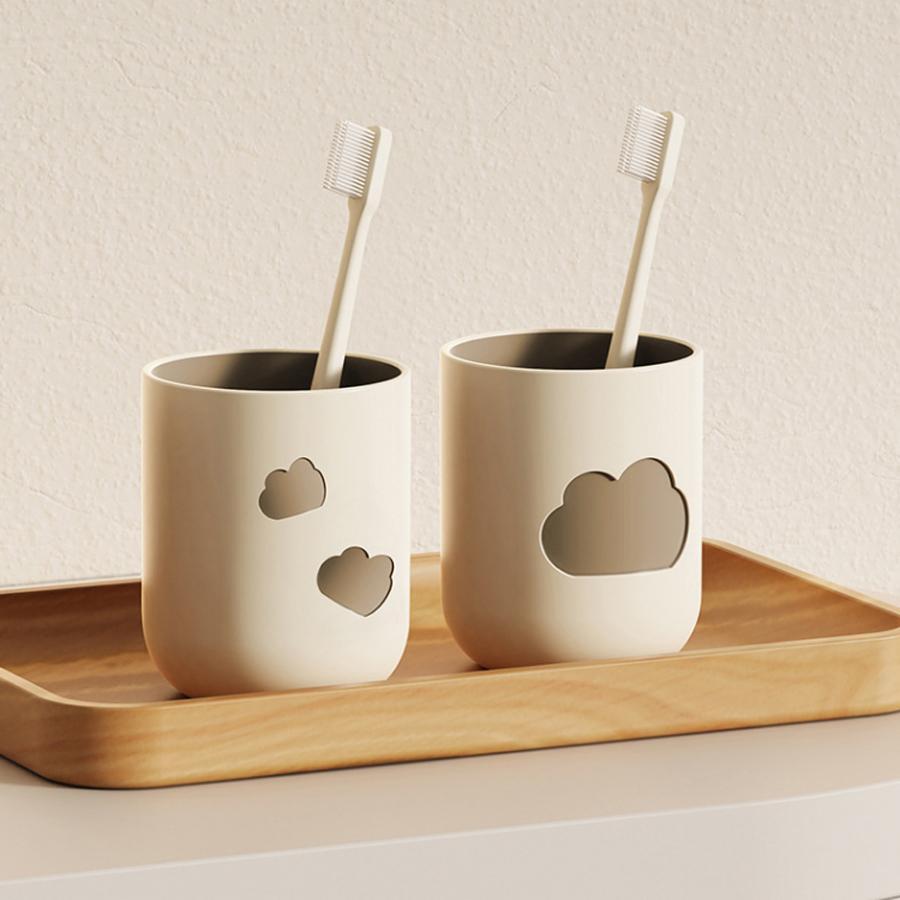1 chiếc cốc súc miệng thiết kế hình đám mây trang trí phòng tắm gia đình - Màu be - Xem 1