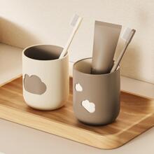 1 chiếc cốc súc miệng thiết kế hình đám mây trang trí phòng tắm gia đình - Màu be - Xem 6