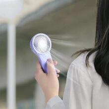 1pc Plastic Mini Fan, Modern Muted Portable Handheld Fan For Summer - Green - View 4