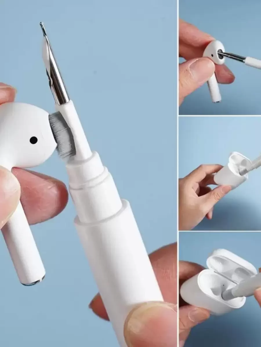 1入組塑膠清潔刷,現代三合一便攜清潔刷適用於耳塞式耳機