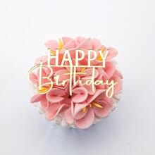 3 pièces Gâteau miroir acrylique à inscription joyeux anniversaire faite à la main pour la décoration de gâteau et de cupcake pour les fêtes, la rentrée scolaire, la Saint-Valentin