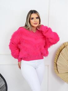 Women Sweaters - Màu Hồng Tươi - Xem 3