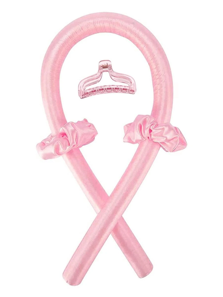 4pcs Heatless Sleep Curler Hair Styling Tool - Pink - View 1