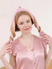 4pcs Heatless Sleep Curler Hair Styling Tool - Pink - View 2