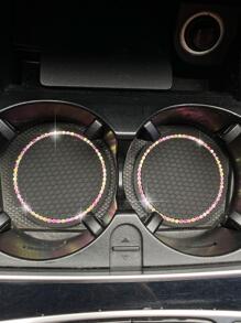 Rhinestone Decor Car Coaster - Black - View 2