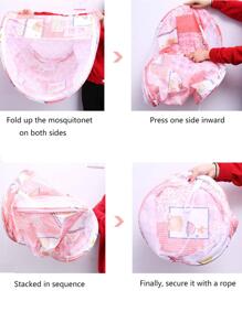 1pc Baby Crib Foldable Mosquito Net - Multicolor - View 3