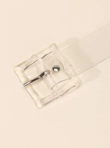 Y2K Clear Square Buckle Belt For Coats And Dresses Halloween Summer, School Fall, Autumn, Halloween - Clear - View 3