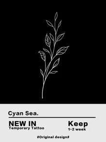 1sheet Leaf Pattern Tattoo Sticker