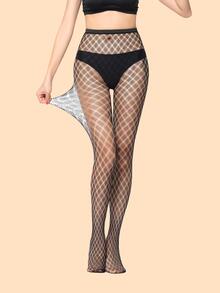 Plaid Fishnet Tights