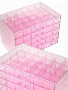 Organizador de maquillaje acrílico tocador caja de almacenamiento de cosméticos multifuncional - Rosa - Ver 7