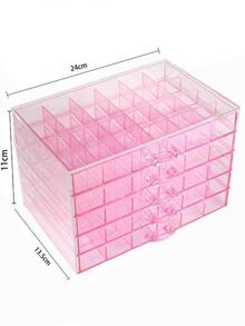 Organizador de maquillaje acrílico tocador caja de almacenamiento de cosméticos multifuncional - Rosa - Ver 4