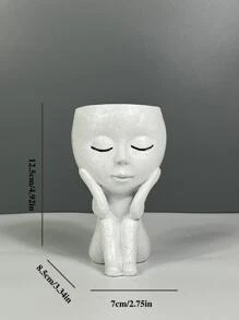 1入組創意花瓶帶字元設計 - 白色 - 查看 3