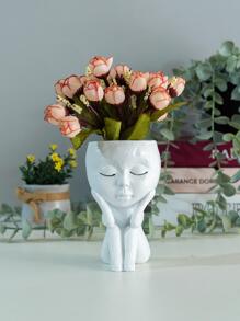 1入組創意花瓶帶字元設計 - 白色 - 查看 2