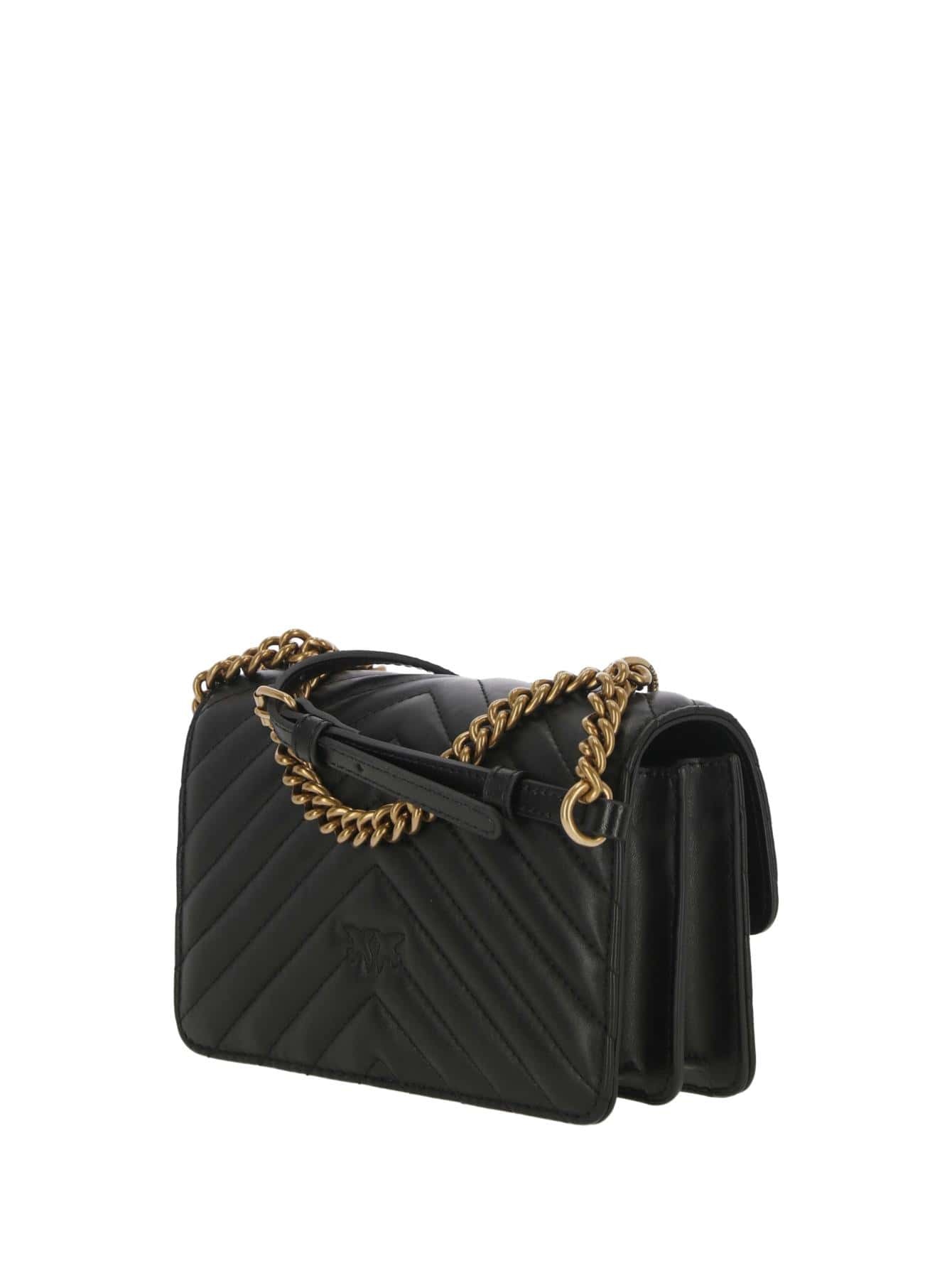 PINKO 105211A2LDZ99 関税送料込 Square leather clutch with wristlet and birds logo PINKO