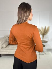 Women Sweaters - Brown - View 2