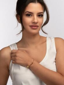 Pulseras Mujer Huella Perro, Regalos Amantes Perros Luckyly - Modelo Canny - Dorado - Ver 4