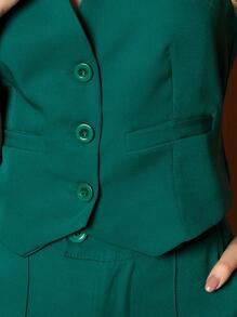 Women Two-piece Outfits - Dark Green - View 3