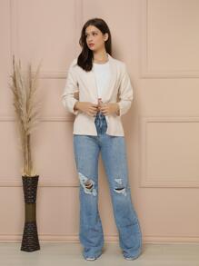 blazer alfaiataria feminino - Bege - Visão 1