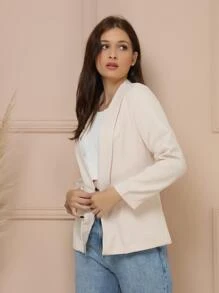 blazer alfaiataria feminino - Bege - Visão 3