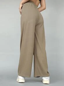 PANTALONES HOLGADOS TIPO PANA - Verde militar - Ver 2