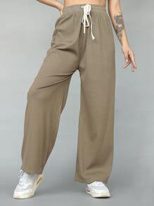 PANTALONES HOLGADOS TIPO PANA - Verde militar - Ver 4