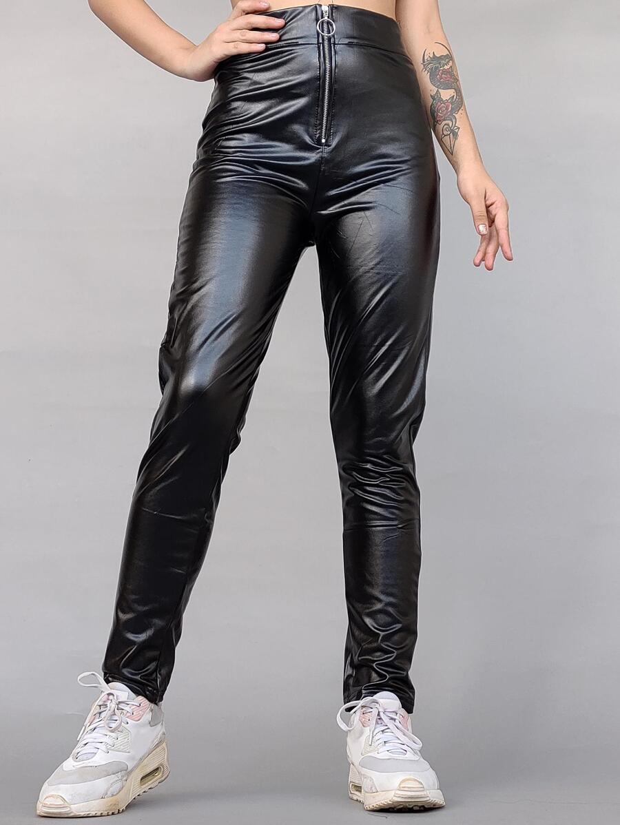 pantalon de piel mujer /Ropa de Mujer/pantalon de piel - Negro - Ver 1