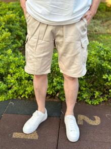 Men Shorts - 米色 - 查看 2