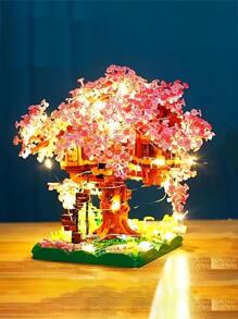 1pc Tree House Design Building Blocks Toy - Pink - View 2