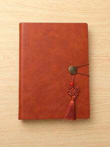 1 件装活页商务风格中式笔记本（不含笔），简洁优雅 - 棕色 - 查看 1