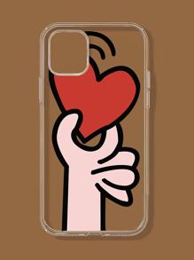 Telefoonhoesje met hartpatroon - Rood - Bekijken 1