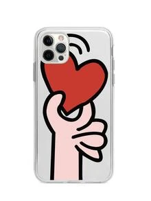 Telefoonhoesje met hartpatroon - Rood - Bekijken 4