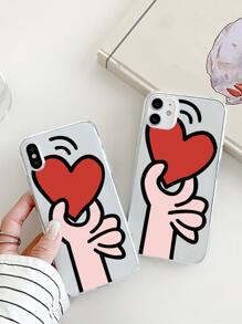 Telefoonhoesje met hartpatroon - Rood - Bekijken 2
