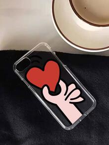 Telefoonhoesje met hartpatroon - Rood - Bekijken 5