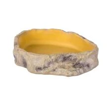 1 PC Reptile Water Bowl Terrarium Water Dish Food Feeding Bowl for Reptile Amphibian Pets Large(11"x 8"x 2.4") - Yellow - View 4