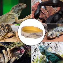 1 PC Reptile Water Bowl Terrarium Water Dish Food Feeding Bowl for Reptile Amphibian Pets Large(11"x 8"x 2.4") - Yellow - View 9