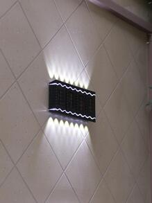 4入组/套4LEDABS太陽能燈籠,現代白色燈掛壁式戶外太陽能燈適用於花園 - 白色 - 查看 1