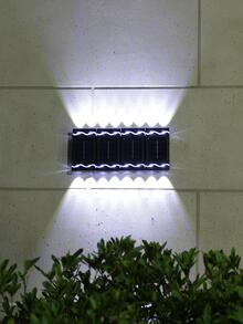 4入组/套4LEDABS太陽能燈籠,現代白色燈掛壁式戶外太陽能燈適用於花園 - 白色 - 查看 5