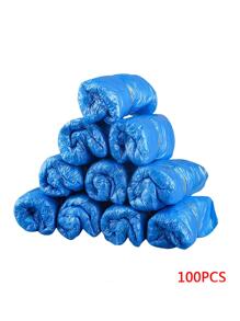 100入組/包醫用防水靴套塑料一次性鞋套套鞋雨鞋套防泥藍色 - 藍色 - 查看 1
