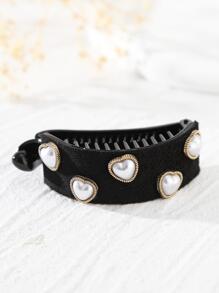Kẹp Tóc Trang Trí Ngọc Trai Giả - màu đen - Xem 3