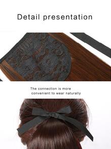 Medium Curly Ponytail Synthetic Hair Extension - Light Brown - View 5