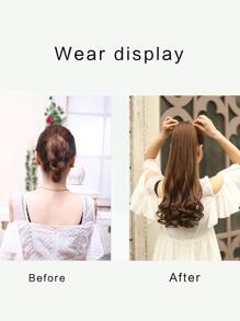 Medium Curly Ponytail Synthetic Hair Extension - Light Brown - View 6