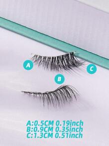 5 Pairs Reusable Half-Strip Faux Mink Eyelashes, Transparent Lash Band, Natural & Fluffy, Makeup Tools, Extension Fake Eyelashes - Black - View 4