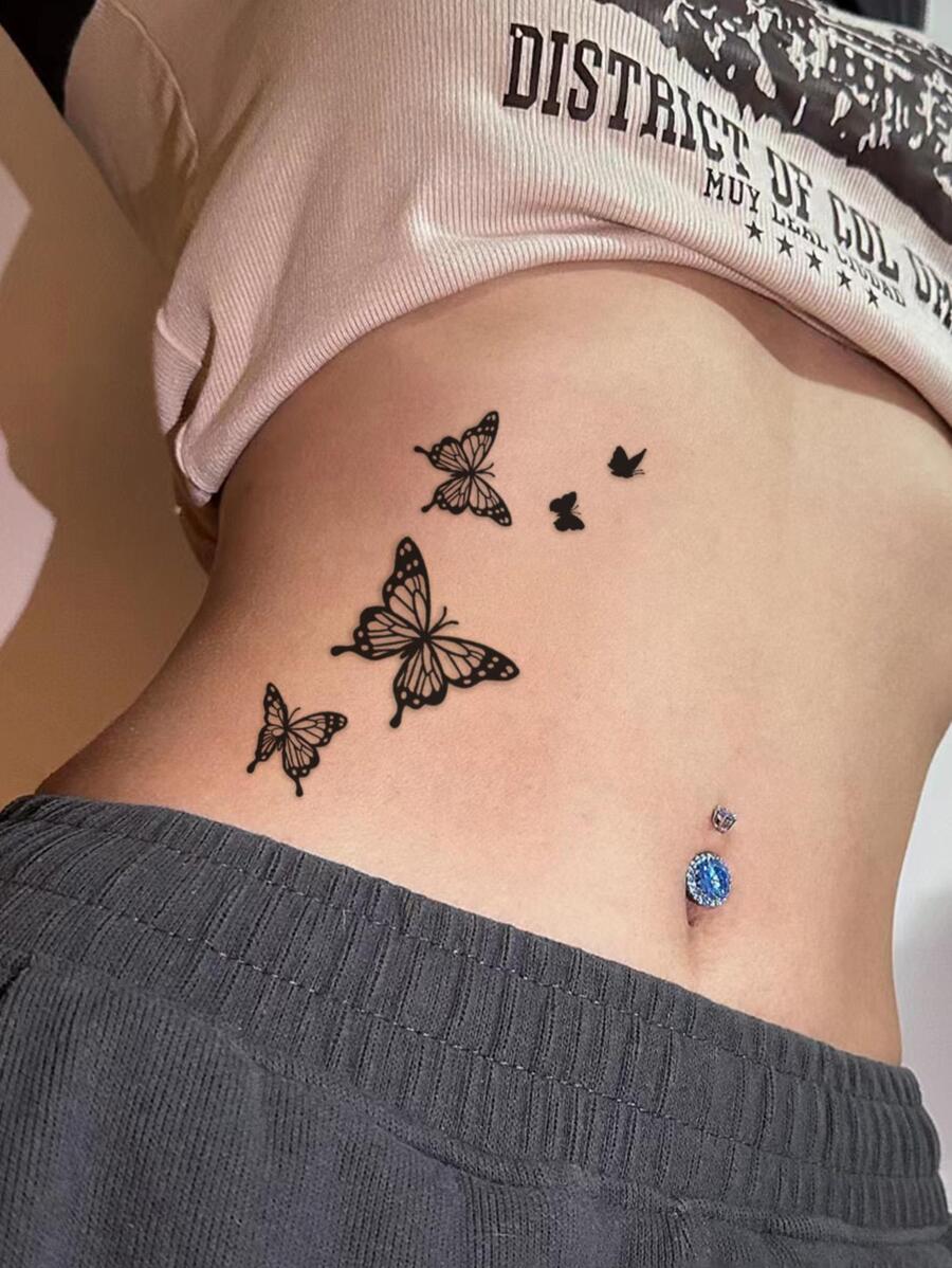 STARTTOOS 1Sheet Butterfly Pattern Tattoo Sticker Applique Arm Wrist Body Temporary Y2k Tattoo Sticker
