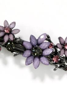 Rhinestone Flower Decor French Clip Elegant Hair Clips Claw Clips Hair Claws Hair Slide Hair Barrettes, School Stuff, Hair Accerssories