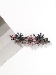 水钻花朵装饰法式发夹优雅皇冠情人节发夹爪夹发爪发卡发夹，学习用品，发饰，头部饰品，女士发饰，发夹 - 彩色 - 查看 2